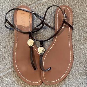 Lauren by Ralph Lauren Aina Dark Brown Sandals Size 7